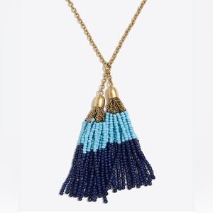 J. Crew two-tone beaded tassel necklace